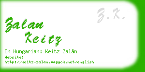 zalan keitz business card